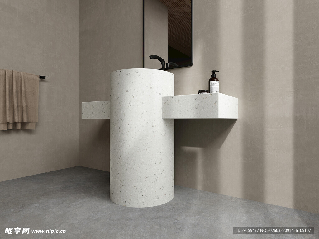 现代简约风格白色洗手台