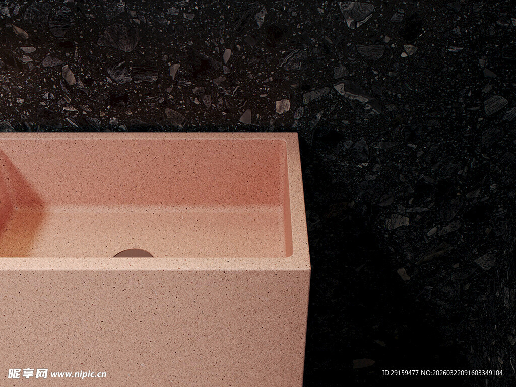 粉色洗手台近景特写