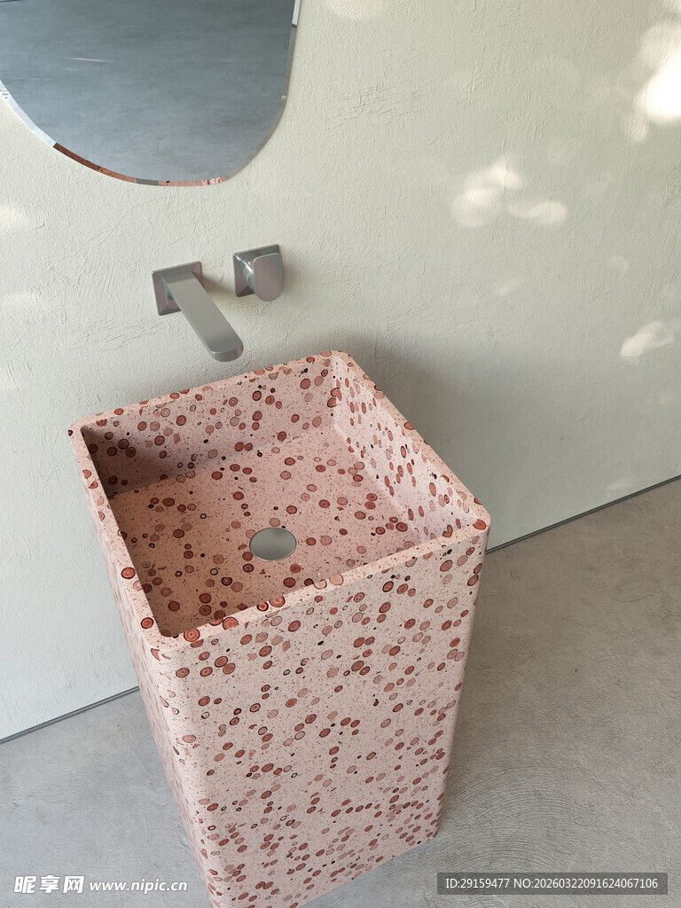 粉色碎花洗手池