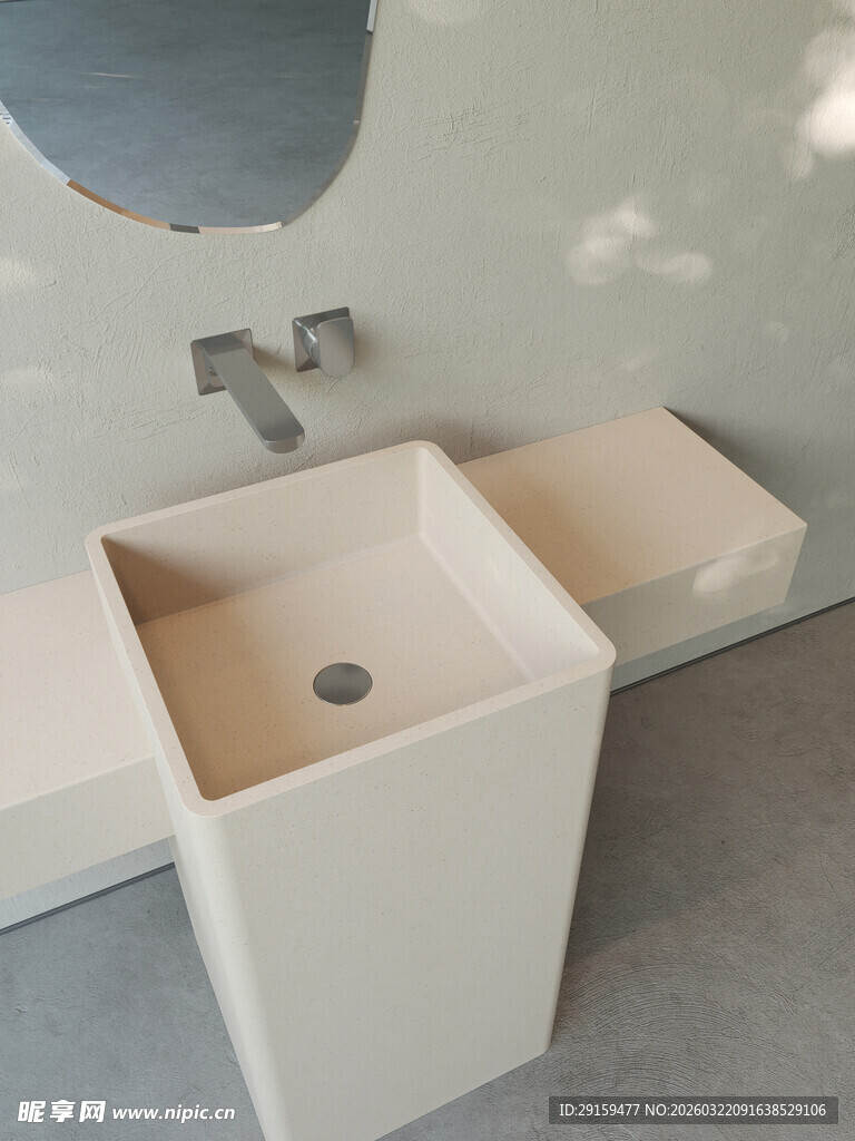 简约白色洗手台设计