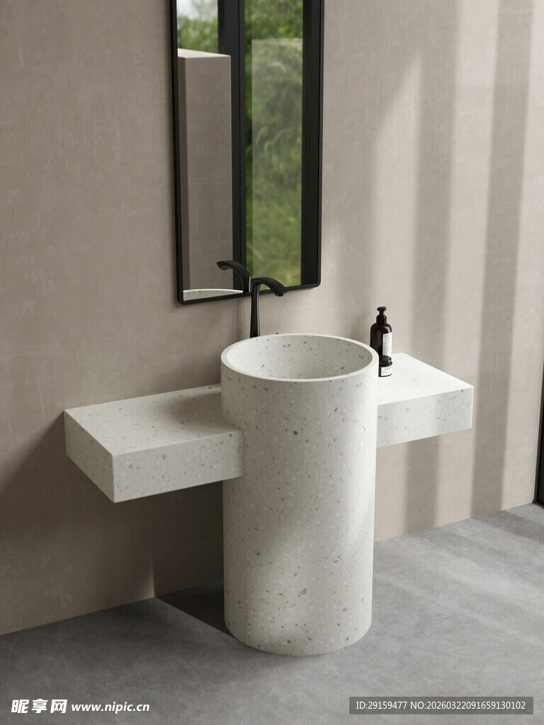 现代简约风白色洗手台