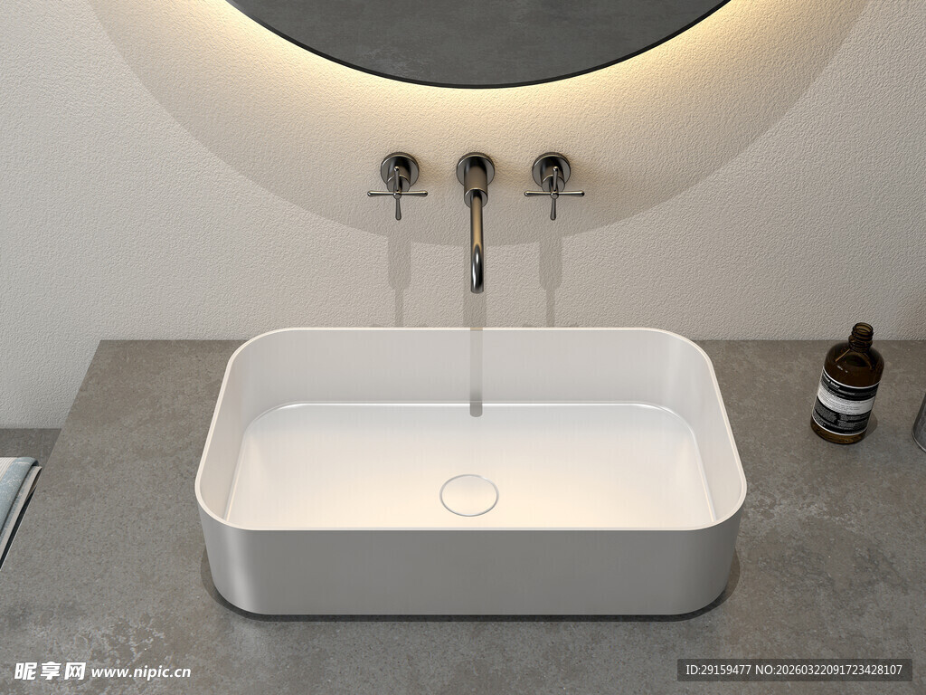 现代简约风格方形洗手盆