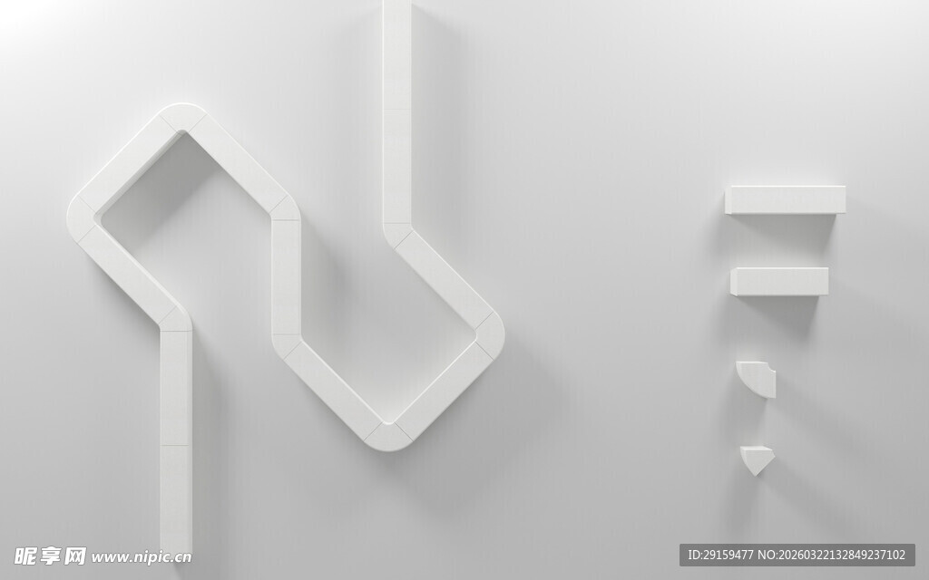 简约几何白色立体装饰物件