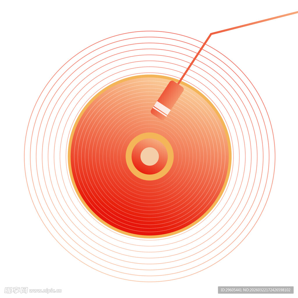 红色唱片与唱针