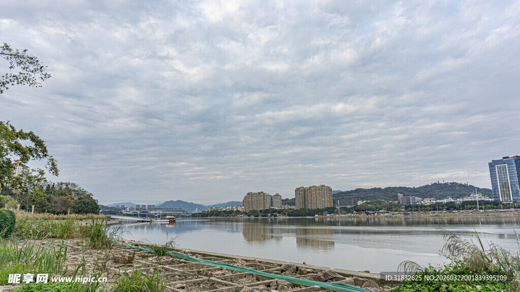 河畔风光 宁静自然景致