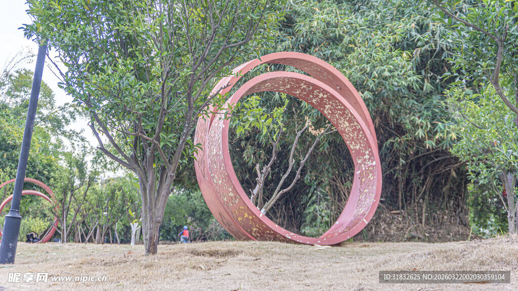 户外环形艺术雕塑景观
