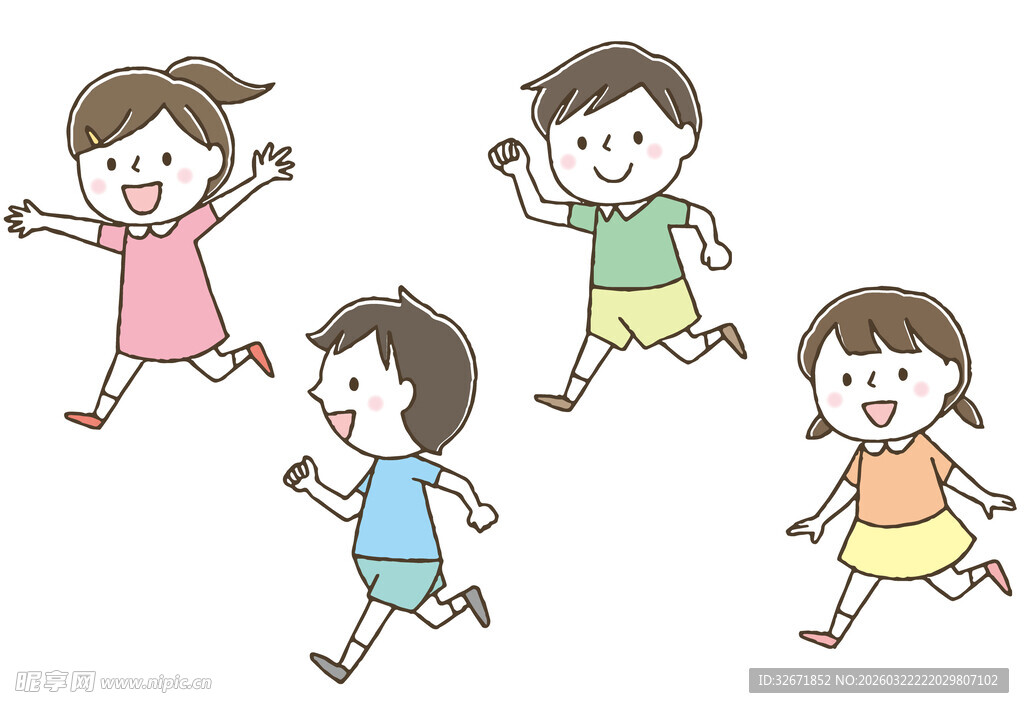 小孩奔跑
