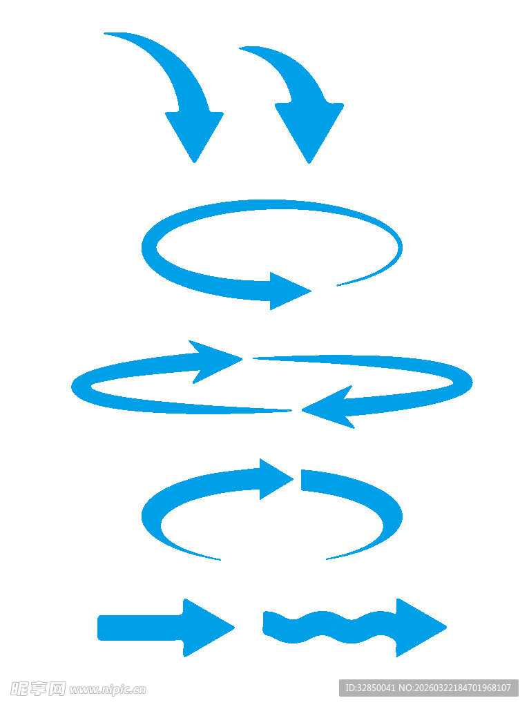 多样蓝色箭头图标集合
