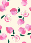 粉色桃子水彩图案背景
