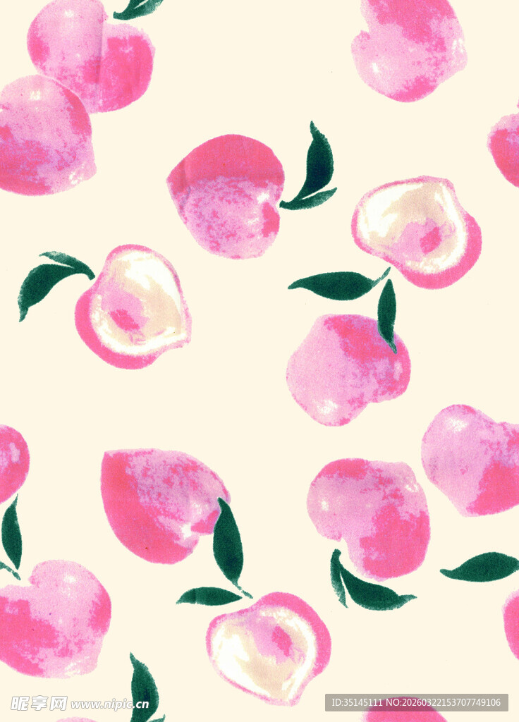 粉色桃子水彩图案背景