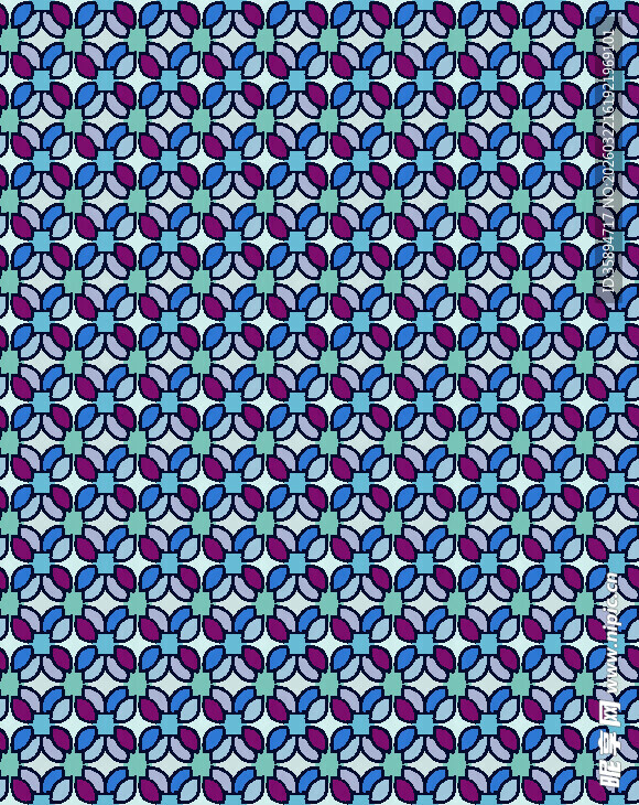 蓝白几何图案无缝背景