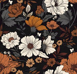 复古花卉图案背景设计