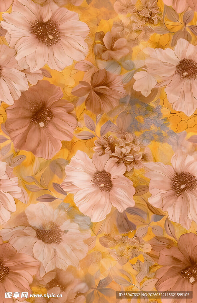 复古风花卉图案背景