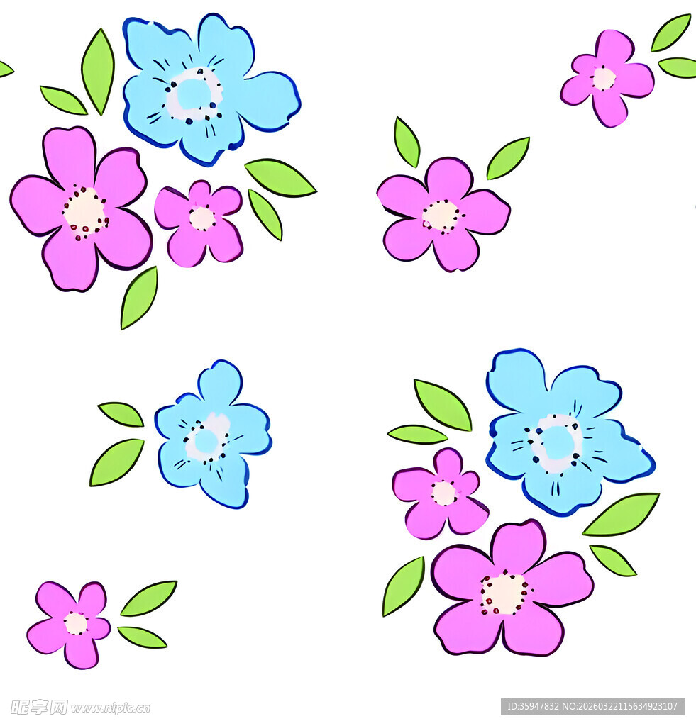 多彩小花装饰图案