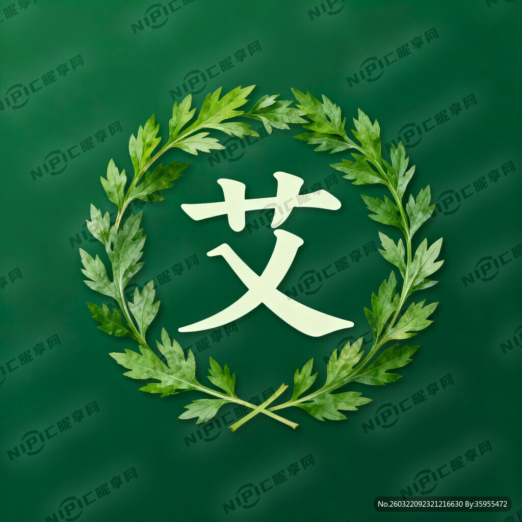 中间一个艾字 形成一个标志