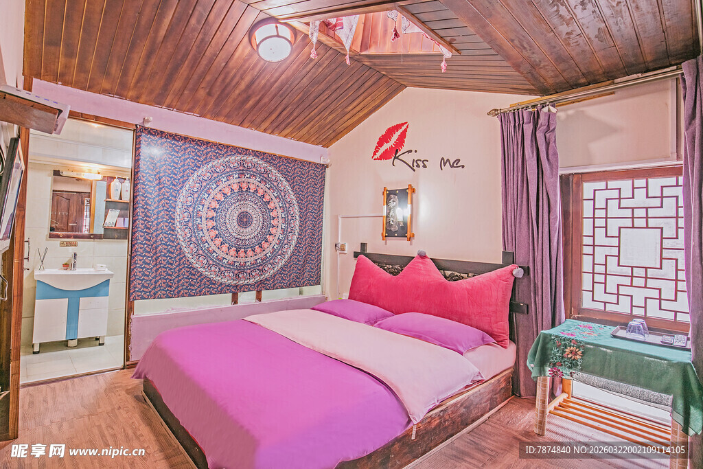 温馨中式风卧室温馨场景