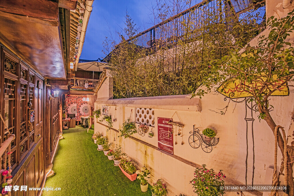 庭院小巷的静谧景致