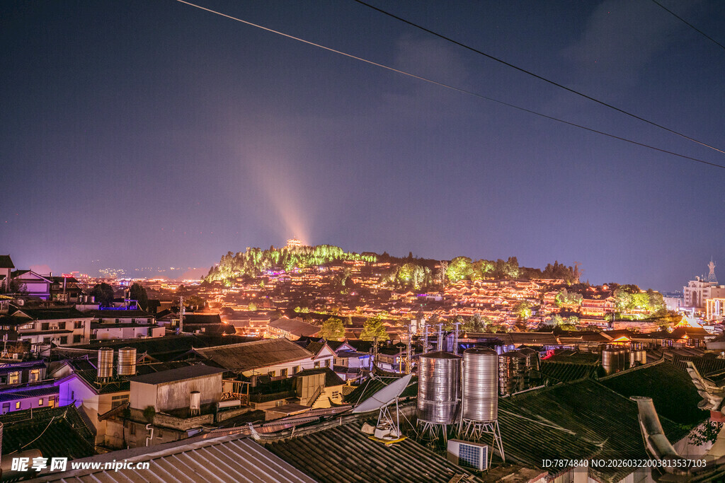 城市璀璨夜景俯瞰图