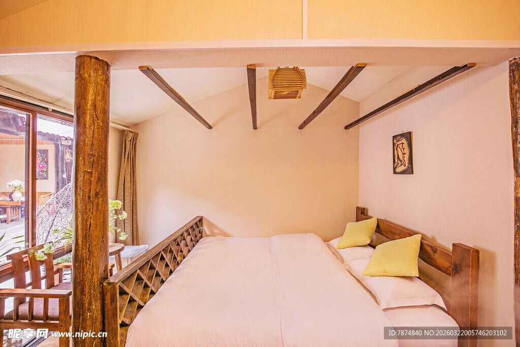 温馨简约风民宿卧室空间