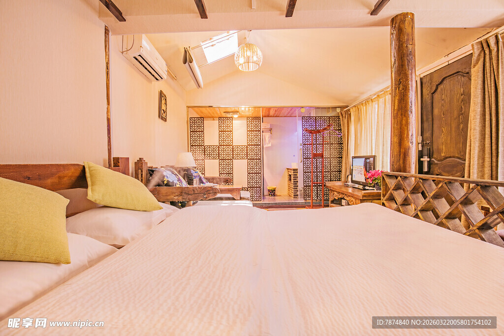 温馨舒适的卧室室内场景