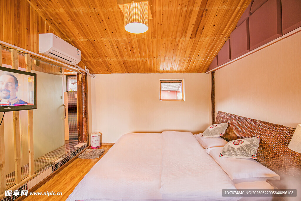 温馨木质风卧室室内场景