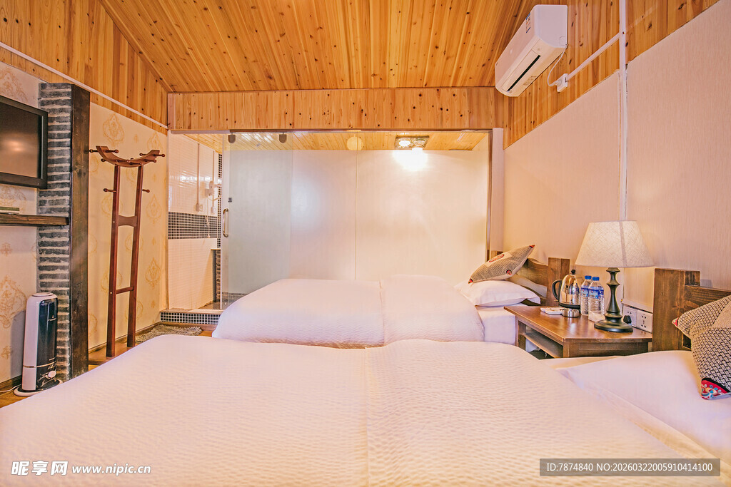 温馨木质风卧室场景