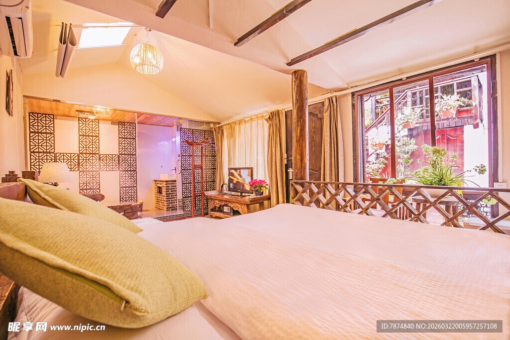 温馨中式风格卧室场景