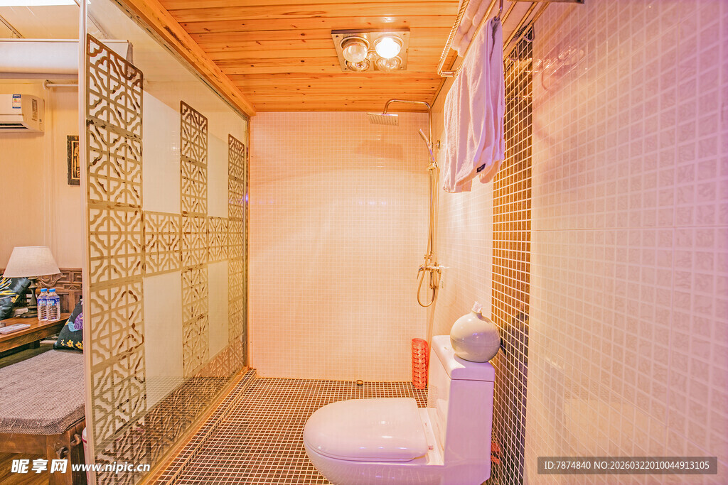 简约温馨的卫生间一角