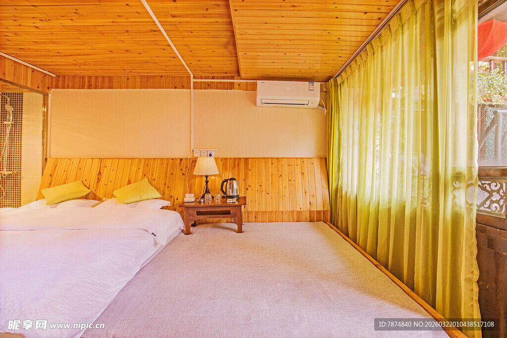 温馨木质风格卧室场景