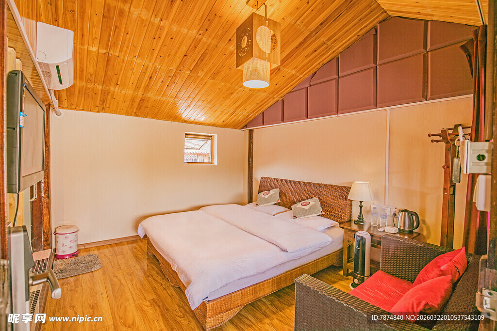 温馨木质风卧室室内场景