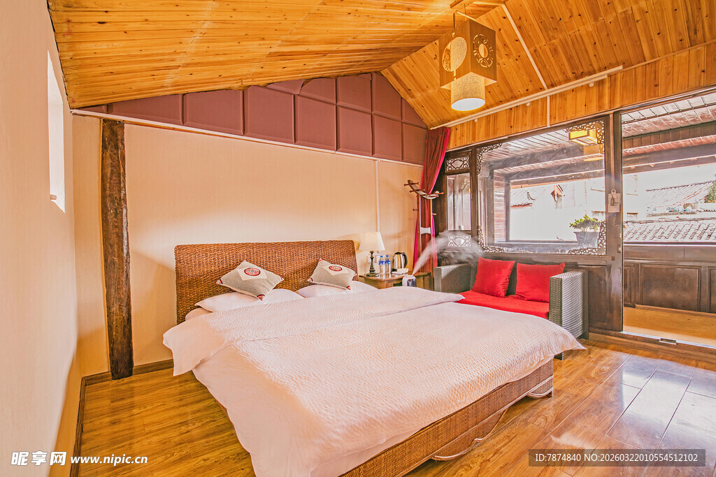 温馨木质风卧室室内场景