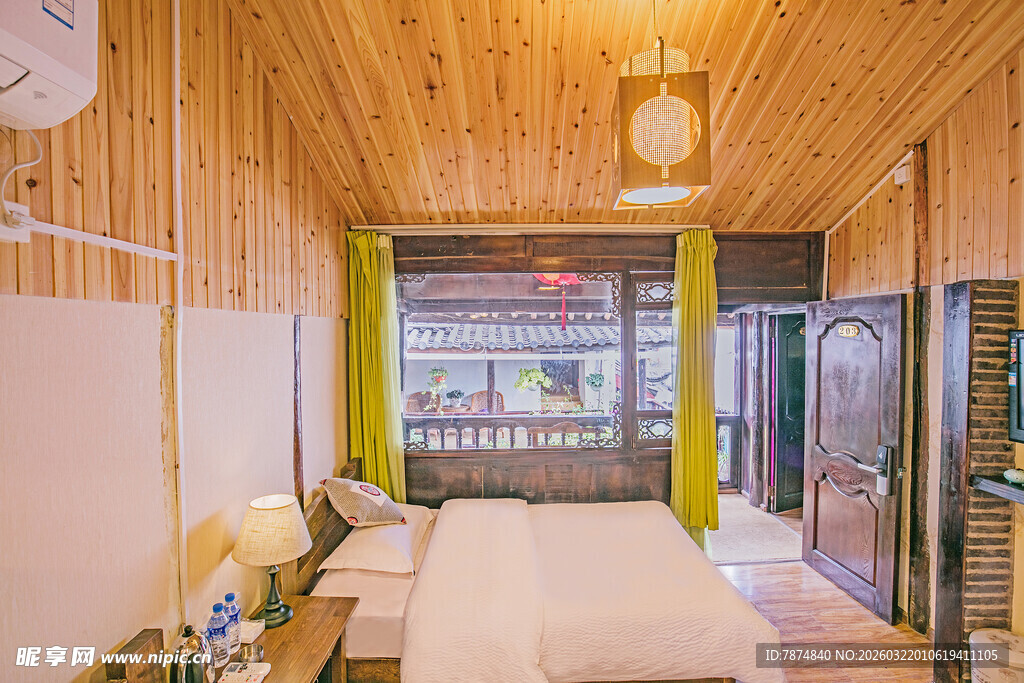 温馨木质风卧室室内场景