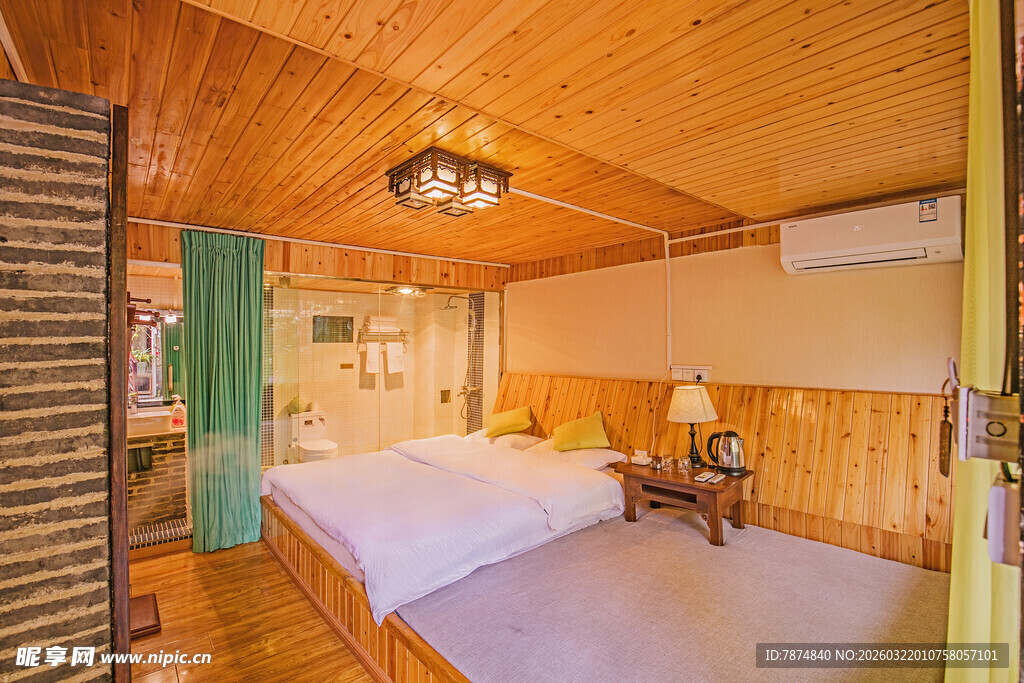 木质温馨卧室室内场景