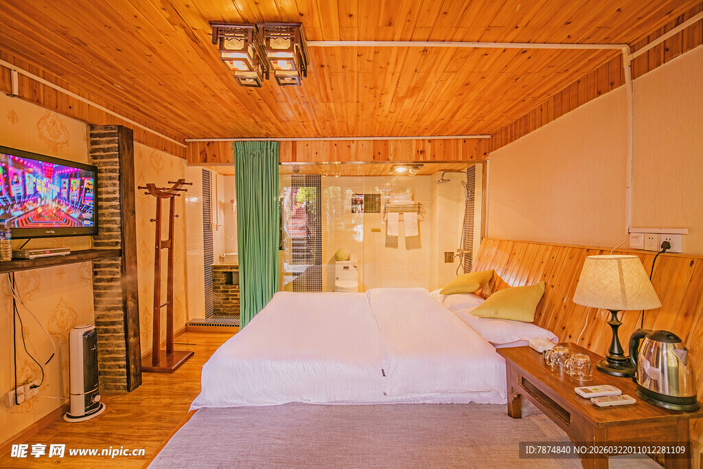 温馨木质风格卧室场景