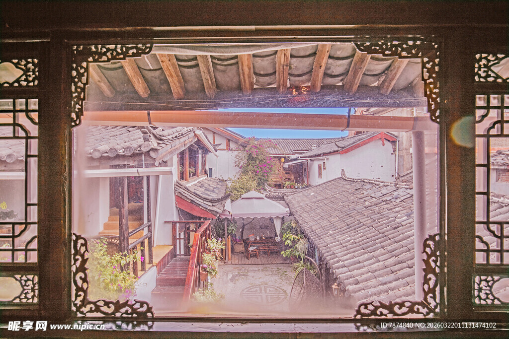 古巷庭院中式建筑景致