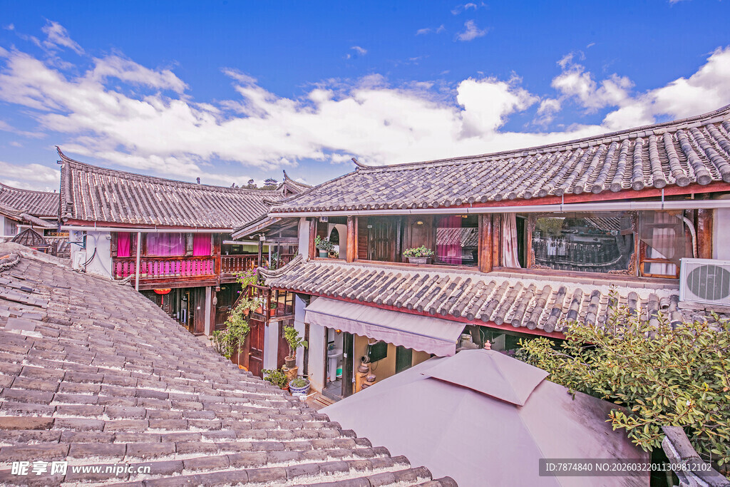 古雅中式庭院屋顶景致