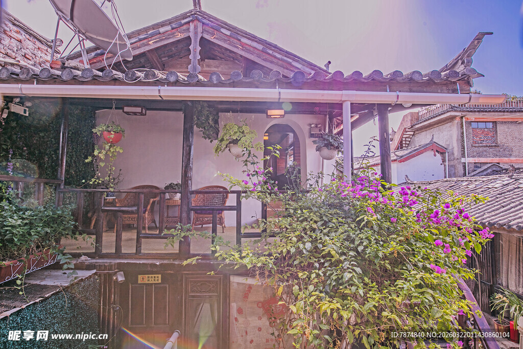 中式庭院中的静谧景致