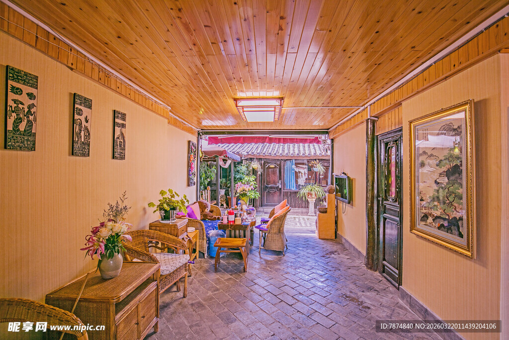 温馨室内休闲走廊场景