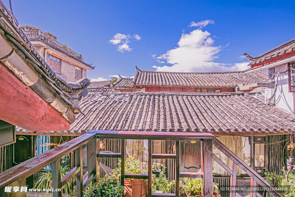 古雅中式庭院屋顶景致