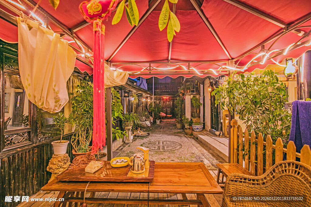 中式庭院休闲空间场景