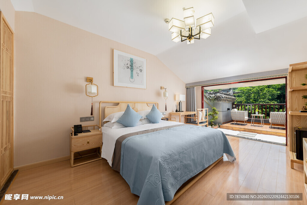 温馨简约风卧室室内场景