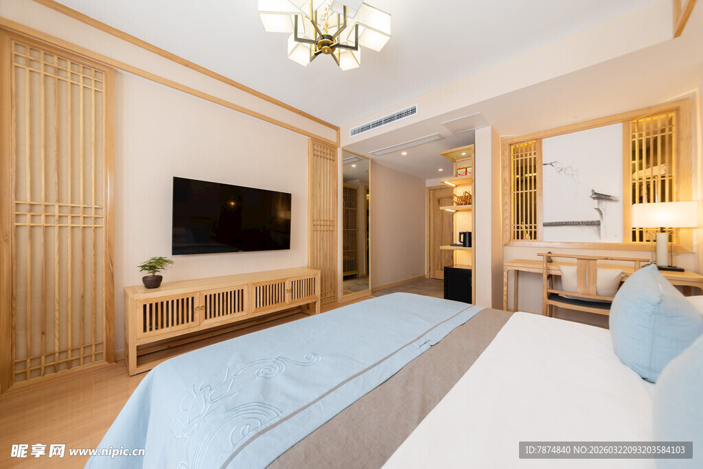 温馨现代风卧室室内场景