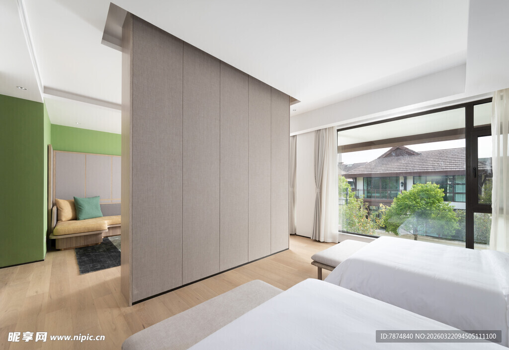 现代简约风格卧室室内景