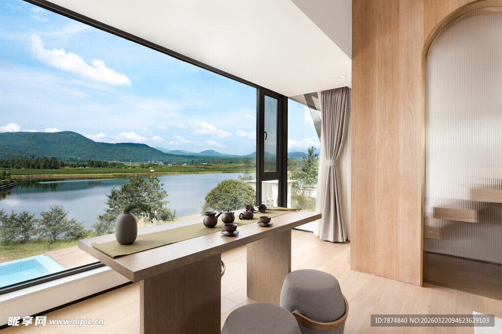 湖畔全景卧室 惬意生活空间