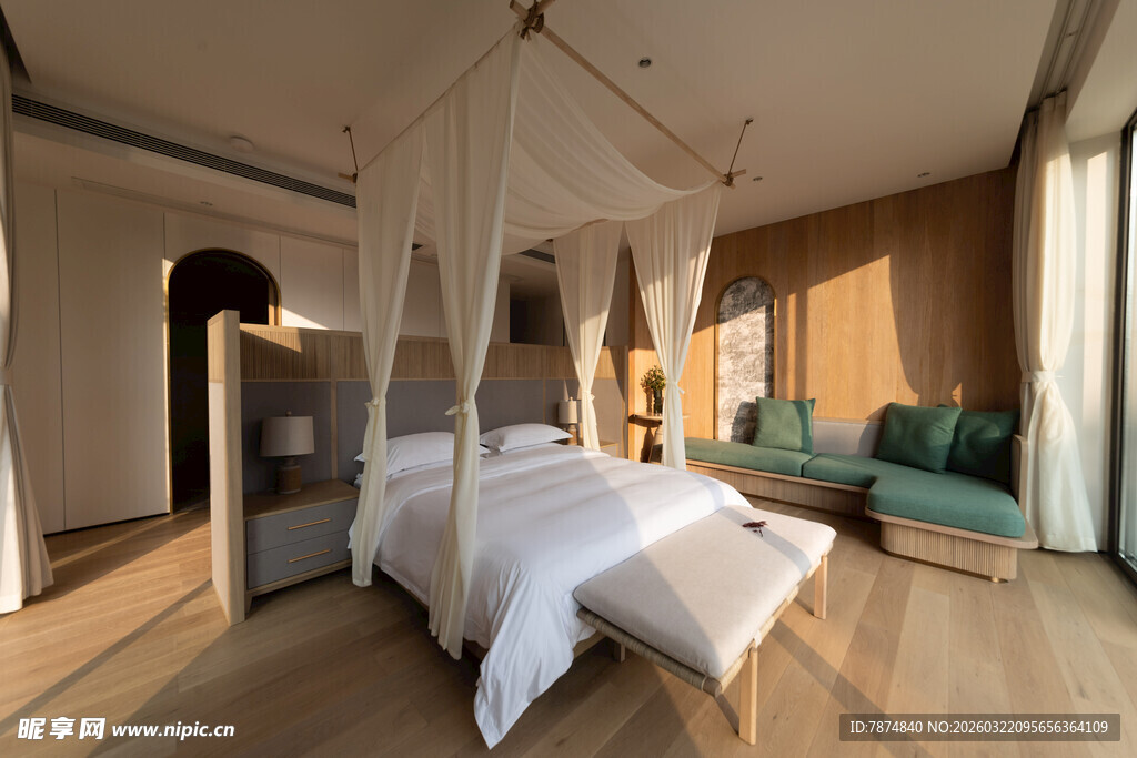 温馨简约风卧室室内场景