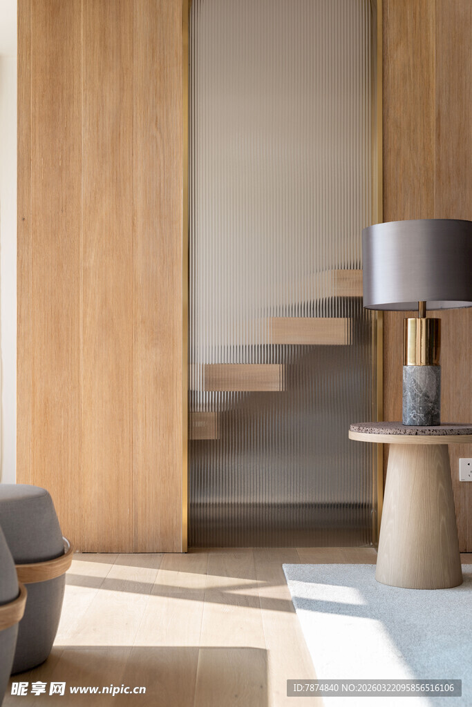 简约木质风室内楼梯场景