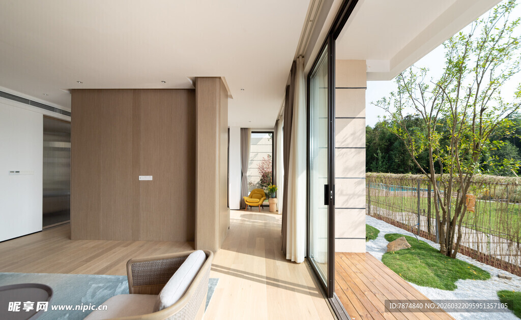 现代简约风室内外连通空间