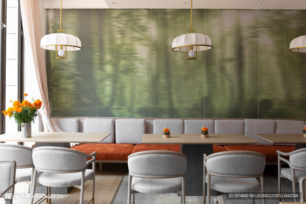 现代森林风餐厅室内场景