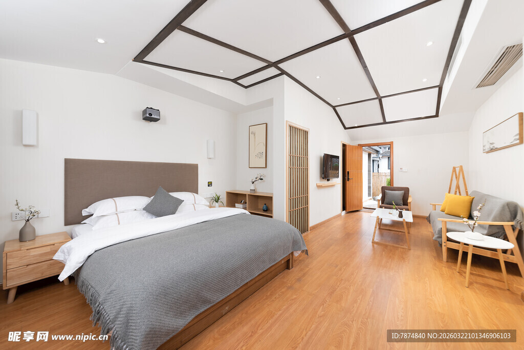 现代简约风格温馨卧室空间