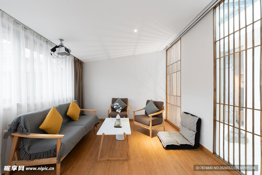 简约日式风客厅室内场景